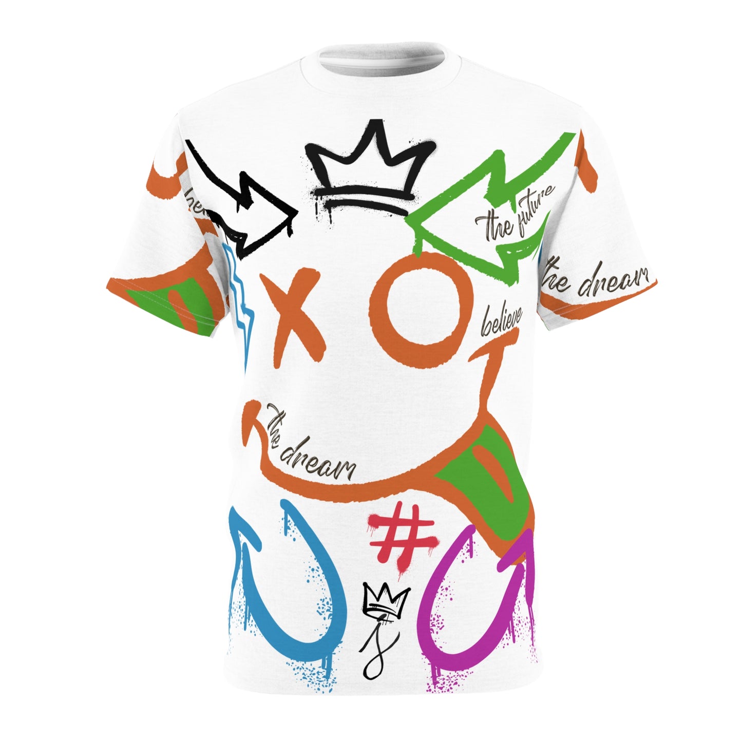 Vibrant Graphic Unisex Cut & Sew Tee - Express Yourself Shirt, Trendy Streetwear, Unique Gift, Art-Inspired Fashion, Summer Essential