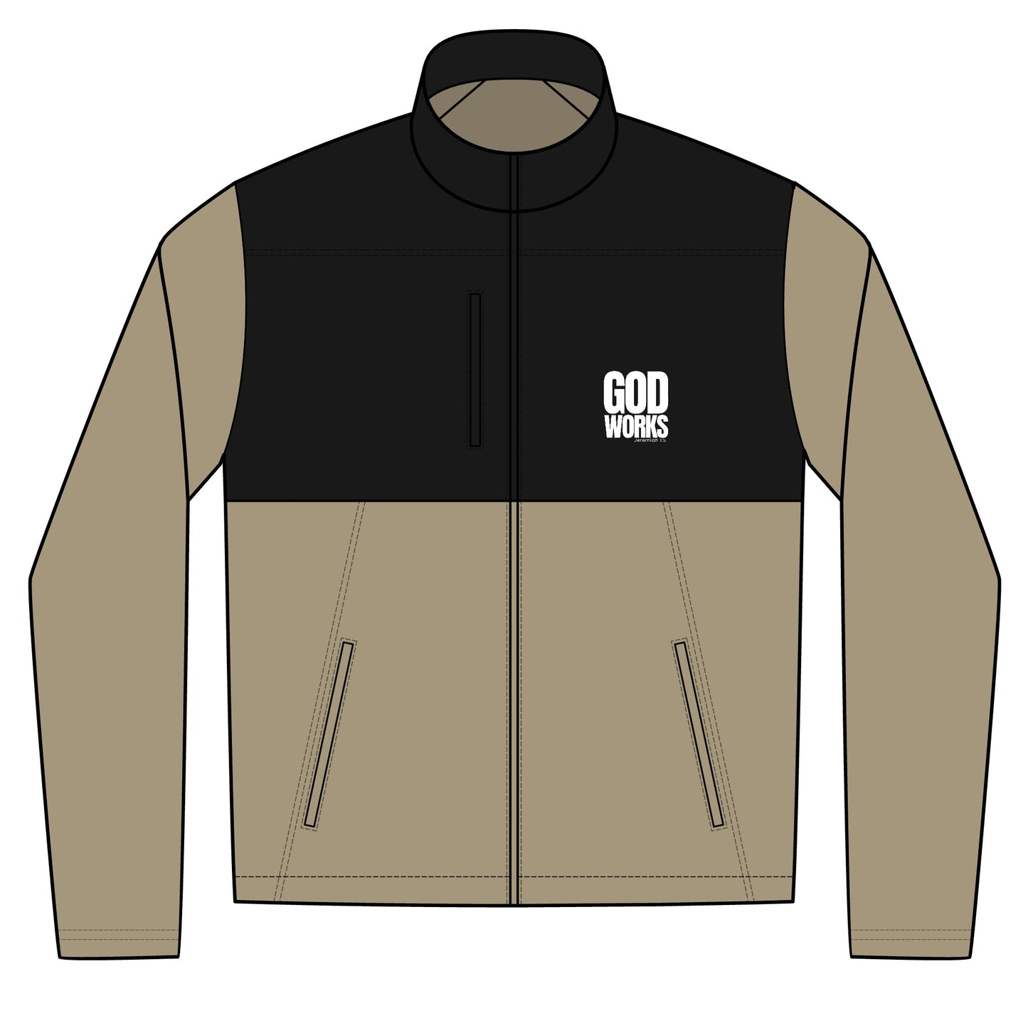God Works Embroidered Colorblock Soft Shell Jacket