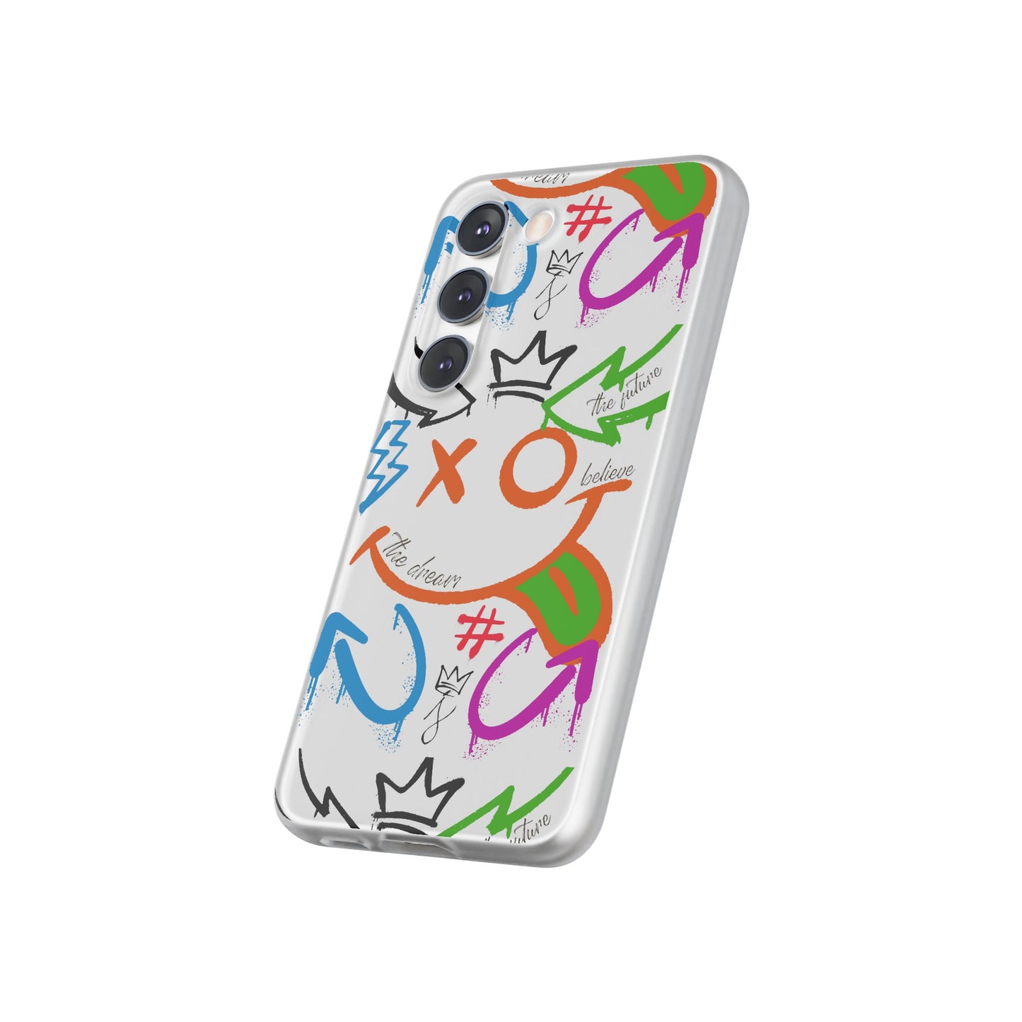 Phone Cases - The Dreamer Collection, Flexi Case, Colorful, Graffiti Street Art Trendy Design