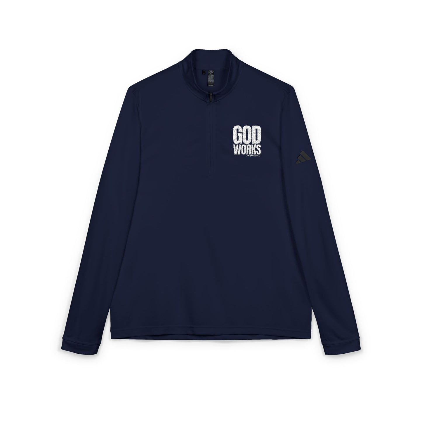 Adidas Quarter-Zip Pullover — Embroidered 'Good Vibes' Chest Logo
