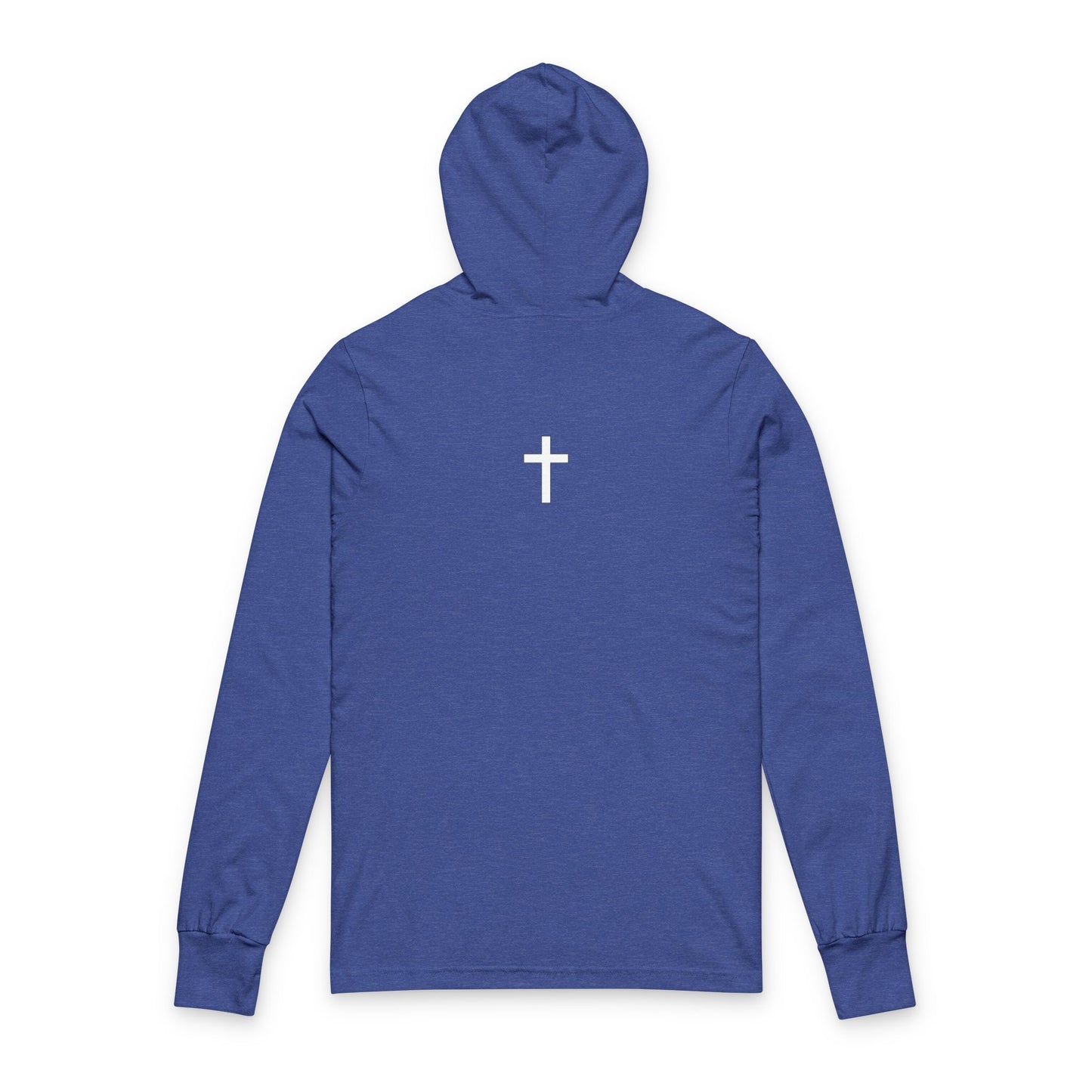 Faith-Inspired Unisex Hooded Long Sleeve Tee - Modern Cross Design