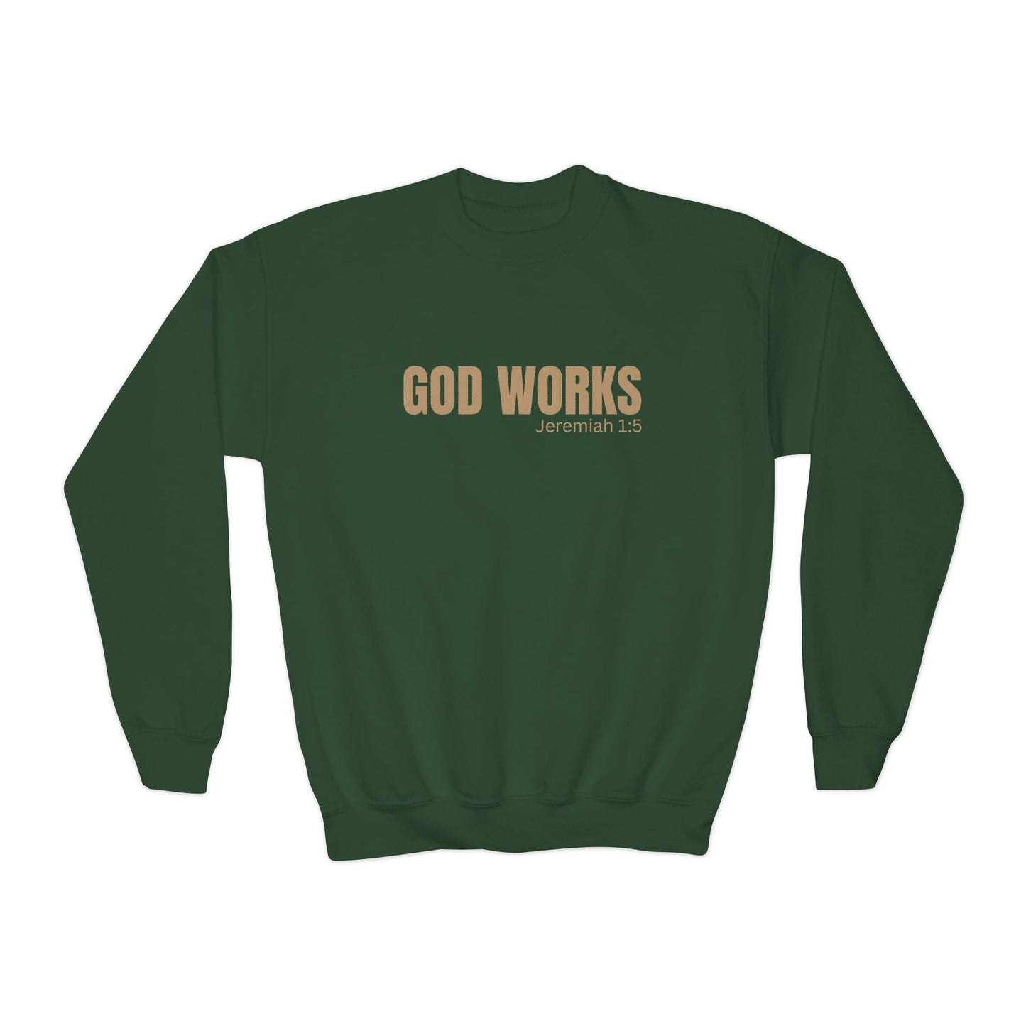 The "GOD WORKS" Youth Sweatshirt - Faith-Inspired