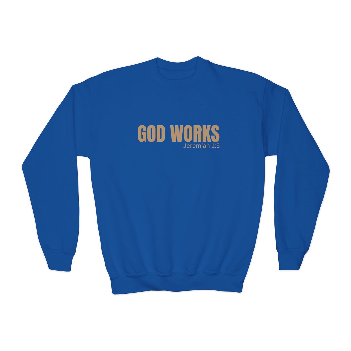 The "GOD WORKS" Youth Sweatshirt - Faith-Inspired