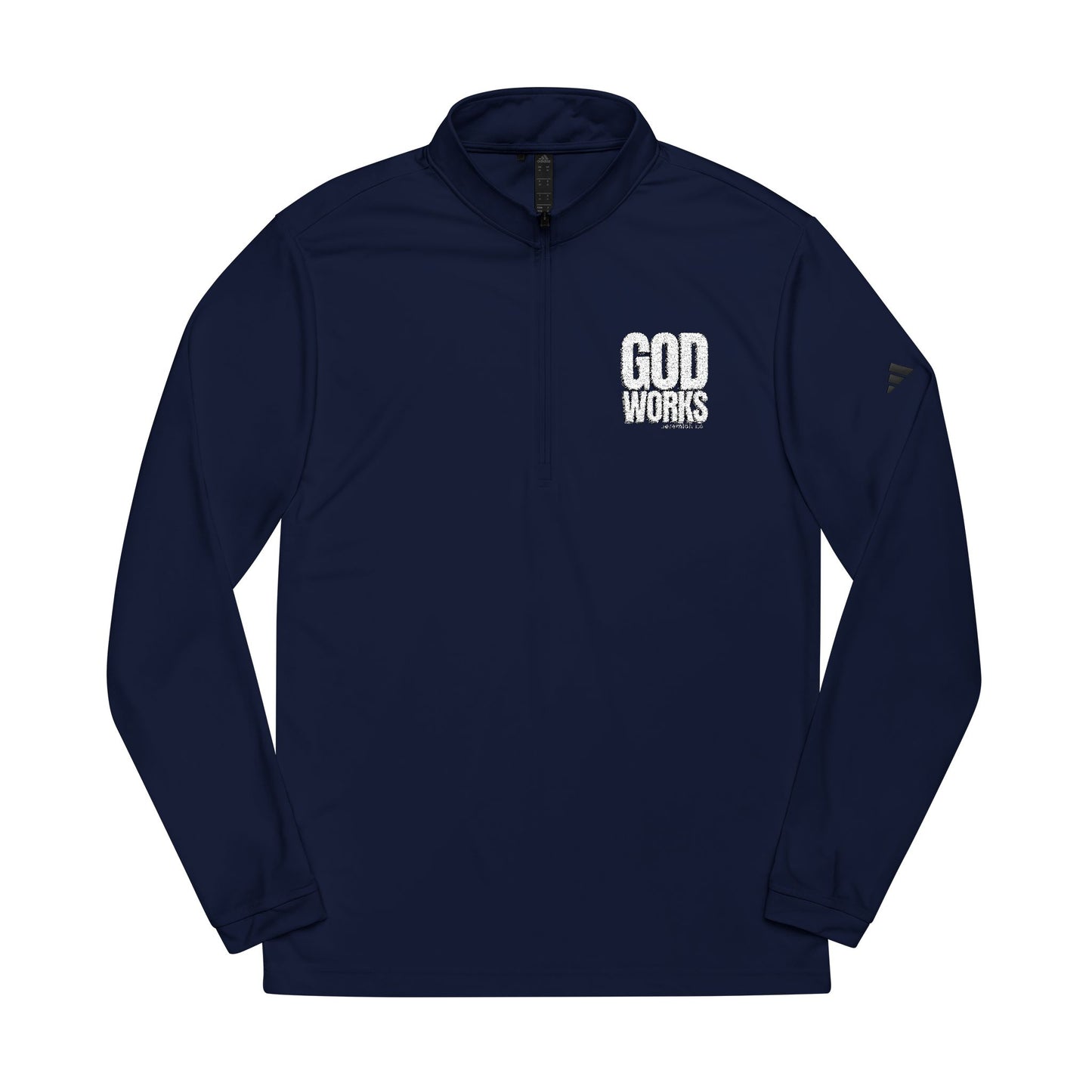 Adidas Quarter-Zip Pullover — Embroidered 'Good Vibes' Chest Logo