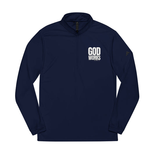 Adidas Quarter-Zip Pullover — Embroidered 'Good Vibes' Chest Logo