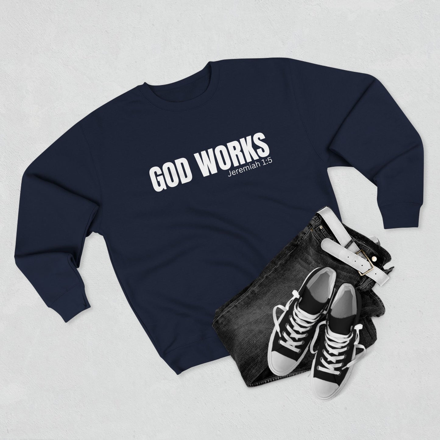 The "God Works" Unisex Crewneck Sweatshirt