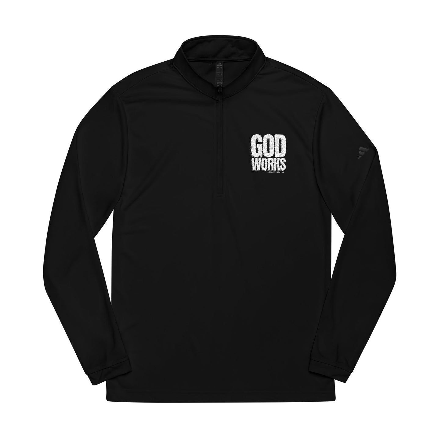 Adidas Quarter-Zip Pullover — Embroidered 'Good Vibes' Chest Logo