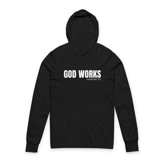 Faith-Inspired Unisex Hooded Long Sleeve Tee - Modern Cross Design