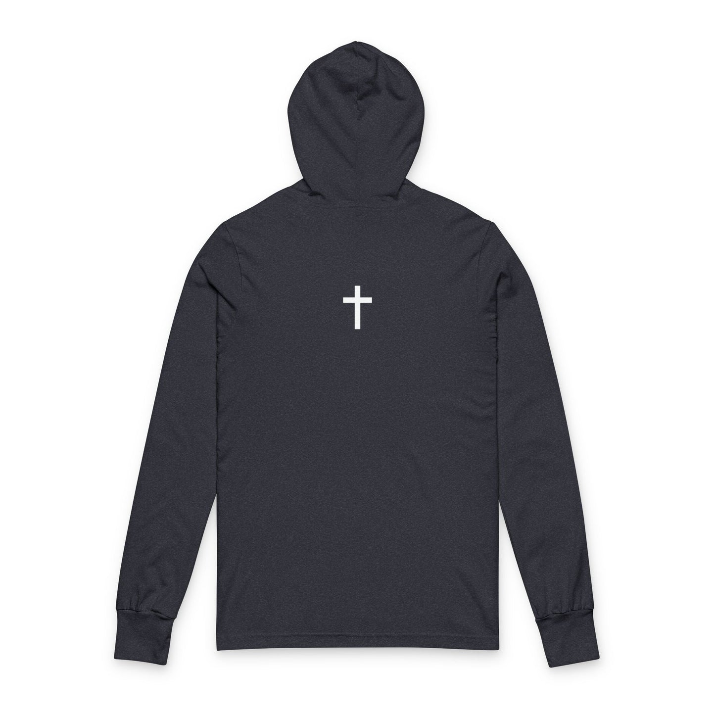 Faith-Inspired Unisex Hooded Long Sleeve Tee - Modern Cross Design