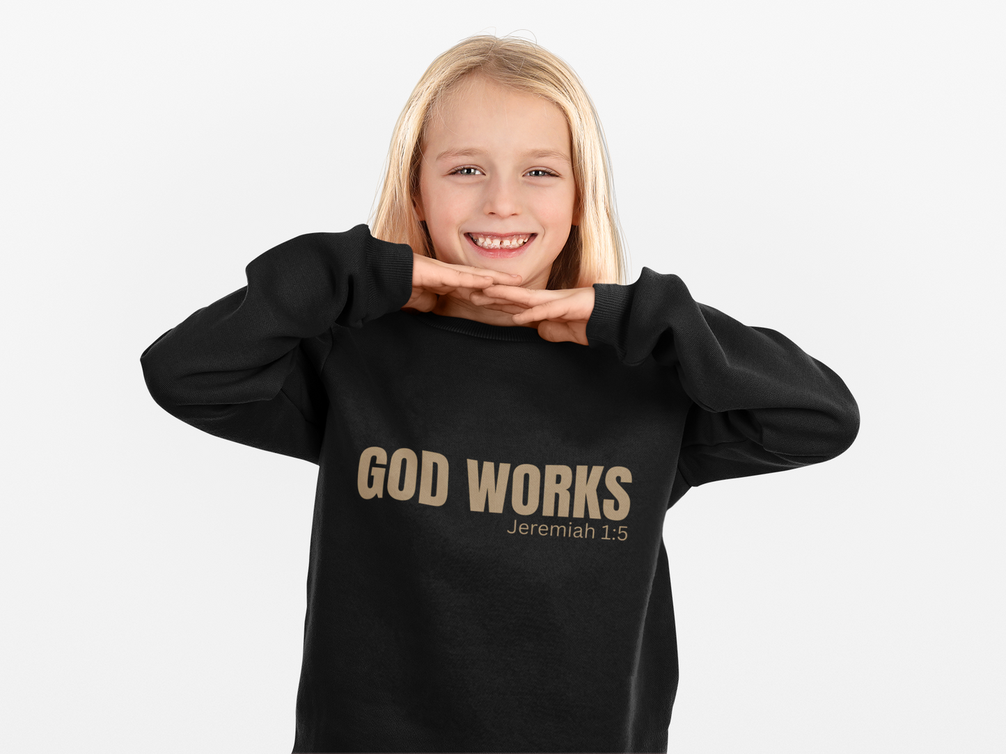 The "GOD WORKS" Youth Sweatshirt - Faith-Inspired