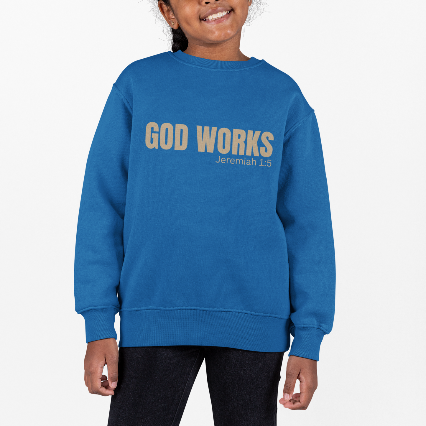 The "GOD WORKS" Youth Sweatshirt - Faith-Inspired