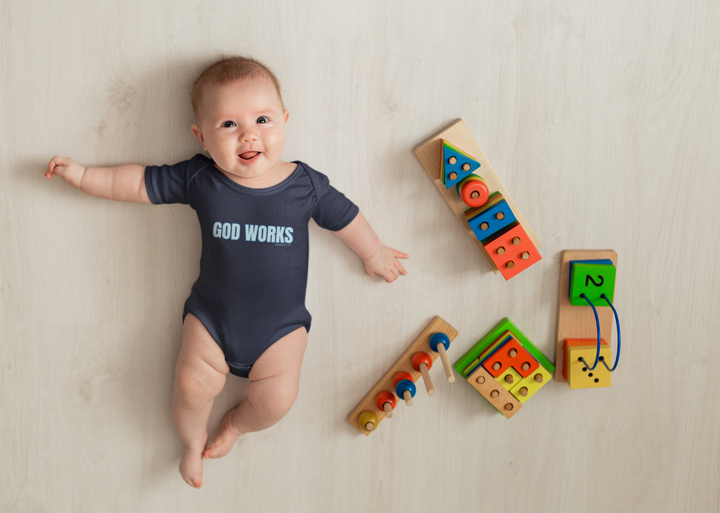 God Works Baby T-Shirt — Faith & Hope Infant Tee
