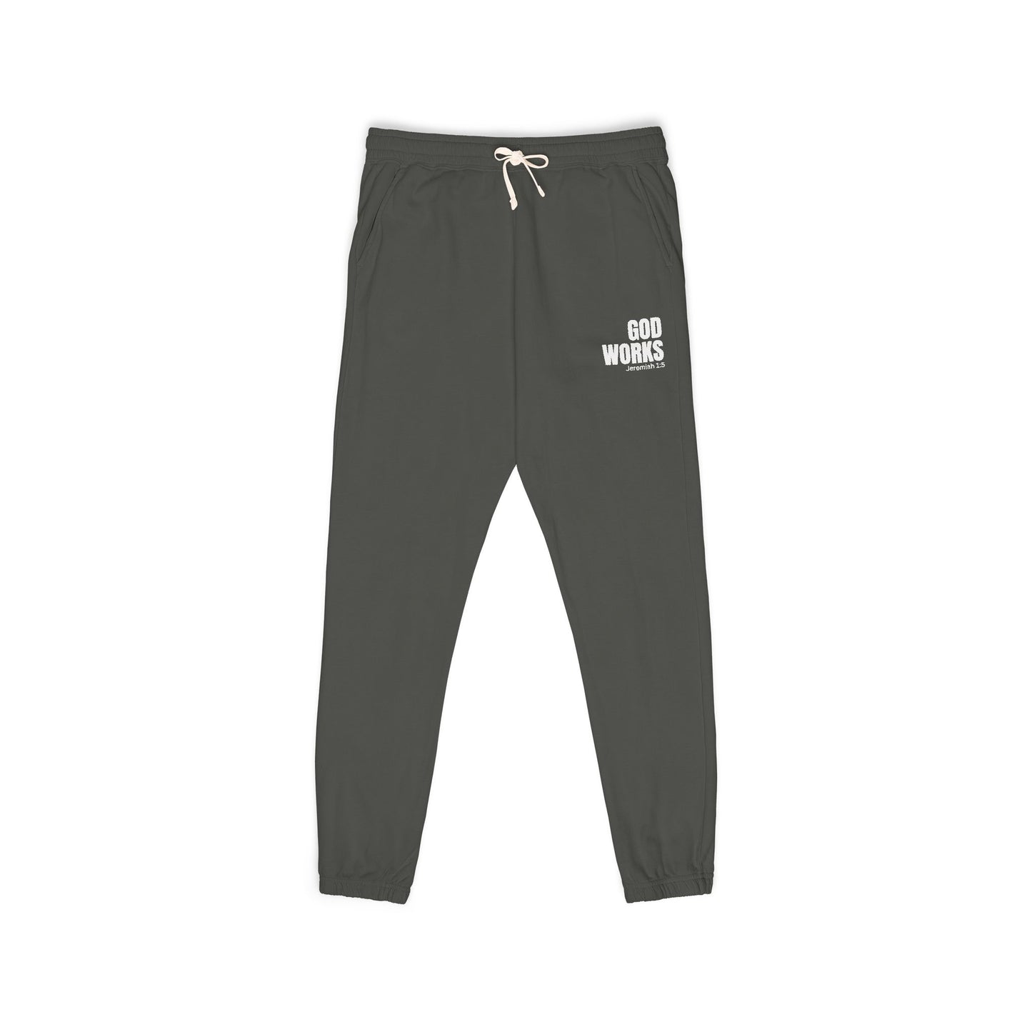 The "GOD WORKS" Fleece Sweatpants - Quiet Testament to Faith Inspired Design