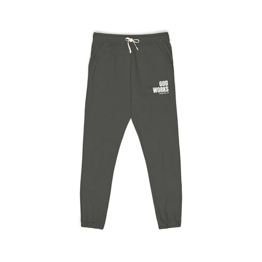 The "GOD WORKS" Fleece Sweatpants - Quiet Testament to Faith Inspired Design
