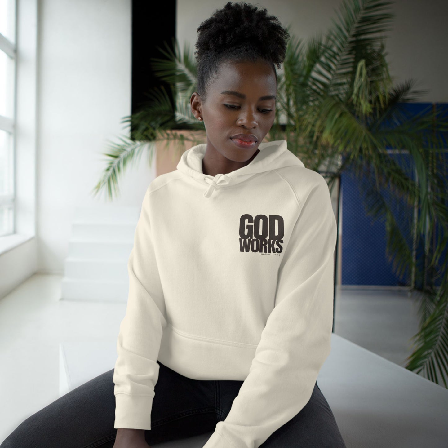 God Works Hoodie — Christian Cross Faith Pullover