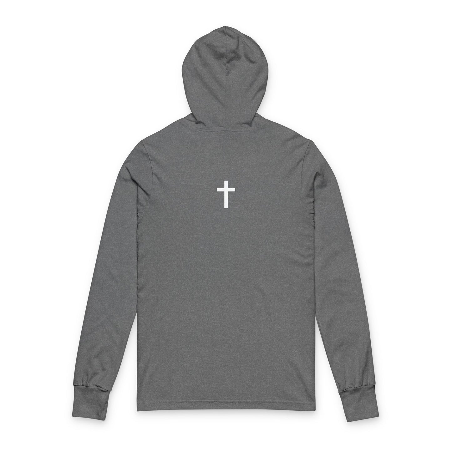 Faith-Inspired Unisex Hooded Long Sleeve Tee - Modern Cross Design