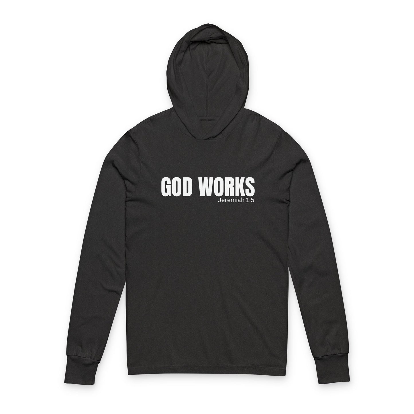 Faith-Inspired Unisex Hooded Long Sleeve Tee - Modern Cross Design