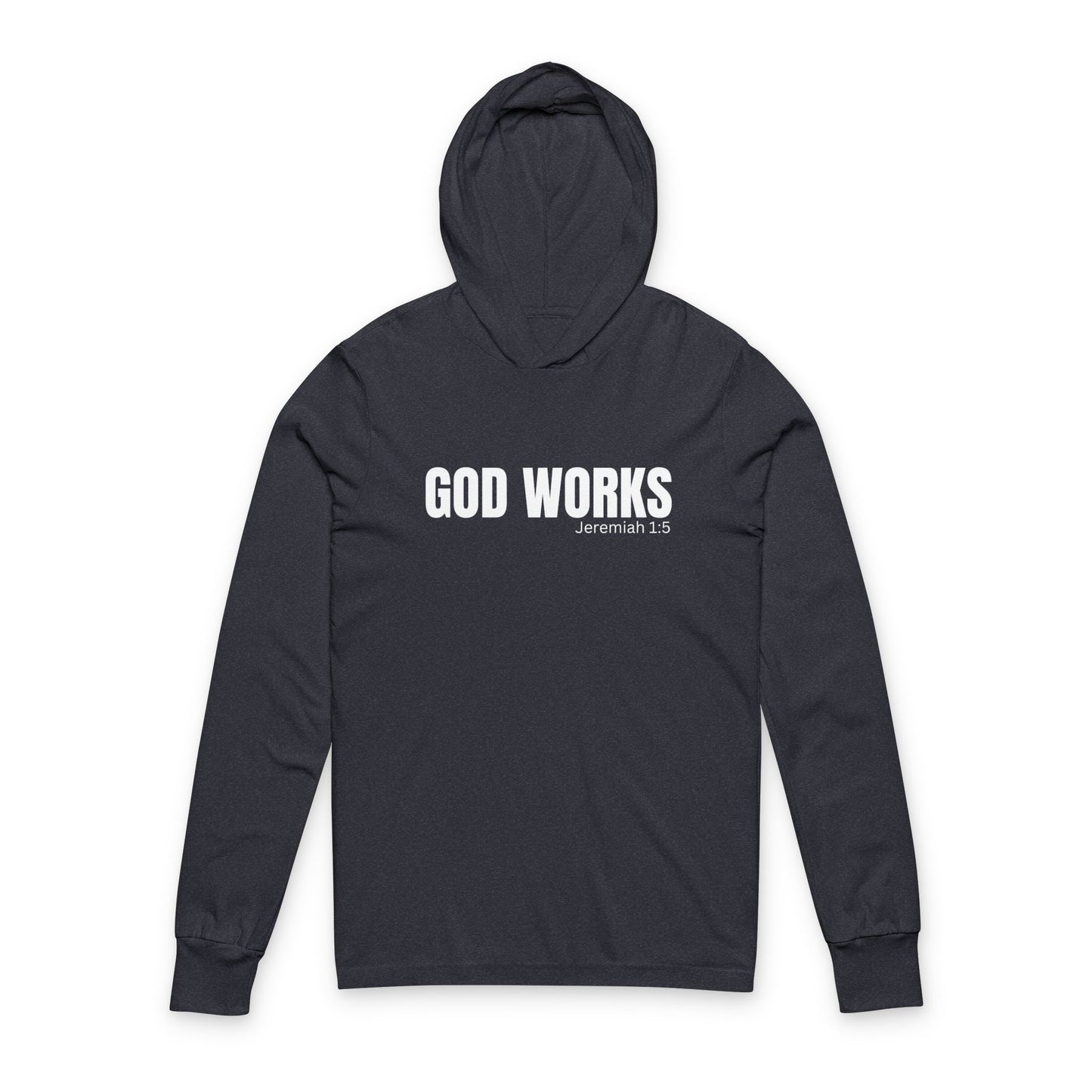 Faith-Inspired Unisex Hooded Long Sleeve Tee - Modern Cross Design