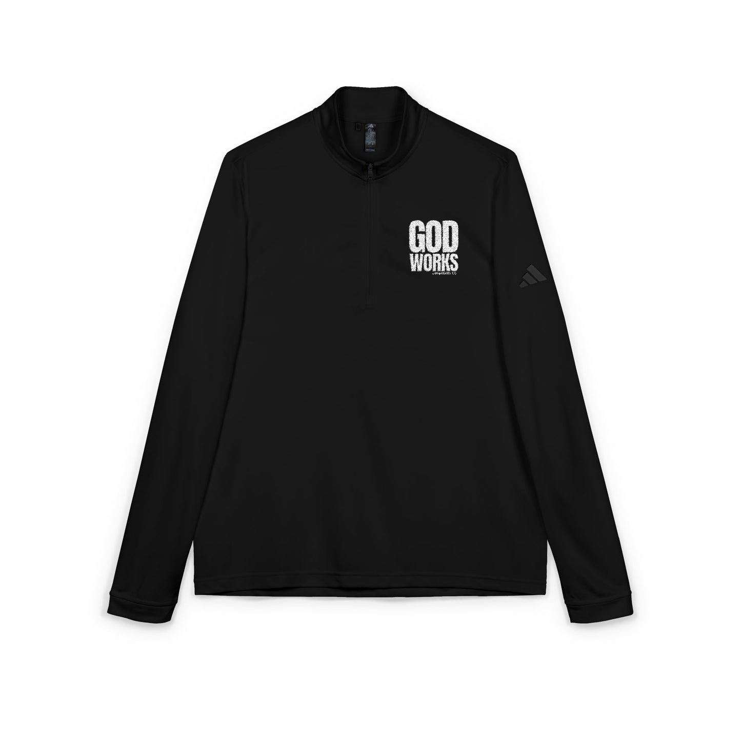 Adidas Quarter-Zip Pullover — Embroidered 'Good Vibes' Chest Logo