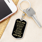 To My Son Always Remember Dog Tag Keyring, Valentine's Gift for Him/Son