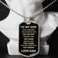 From Dad To My Son Always Remember Dog Tag, Gift for Son, Valentine's Day Gift