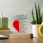 Gift For Wife Red Heart Clear Square Acrylic Block -  Keepsake Gift