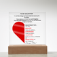 Gift For Wife Red Heart Clear Square Acrylic Block -  Keepsake Gift