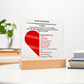 Gift For Wife Red Heart Clear Square Acrylic Block -  Keepsake Gift